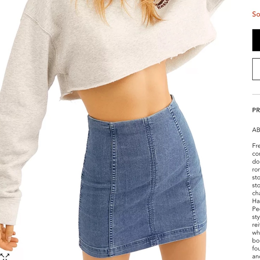 Free people modern femme denim mini skirt